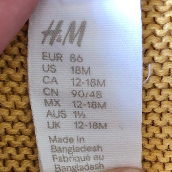 H&M Mustard Ruffled Cardigan 18 months - Picture 2 of 3